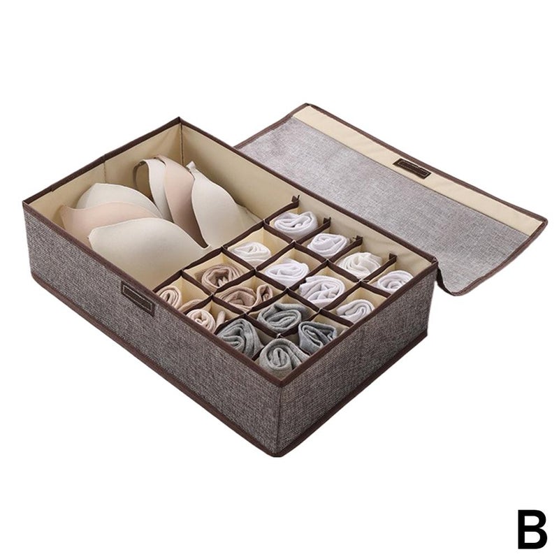 Underwear storage box, drawer-style fabric, household use, sock and underwear organizer, wardrobe storage, a must-have for storing intimate clothing. - Image 1